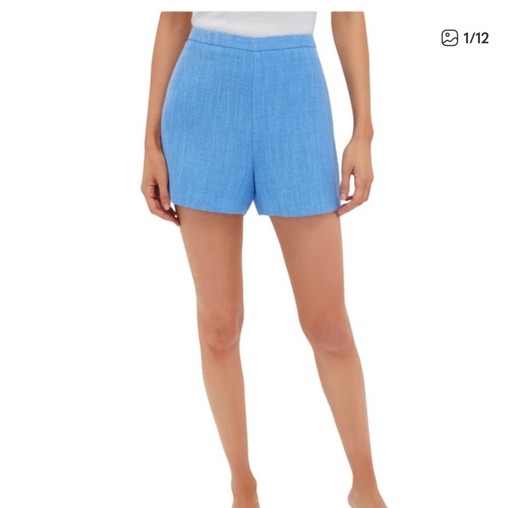 Hyacinth House Braxton Sky Blue Textured
High Waist Shorts